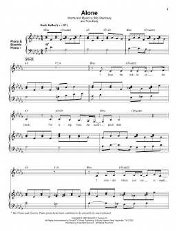 page one of Alone (Keyboard Transcription)