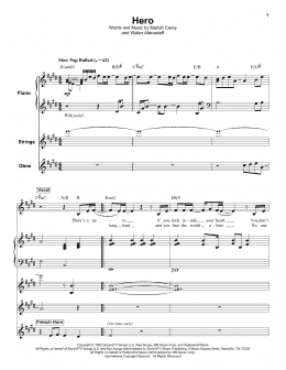 page one of Hero (Keyboard Transcription)
