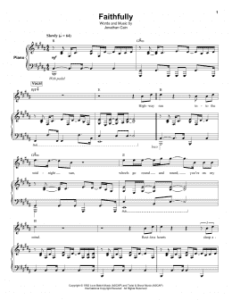 page one of Faithfully (Keyboard Transcription)