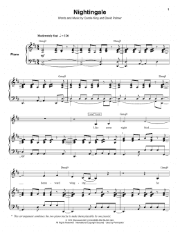 page one of Nightingale (Keyboard Transcription)