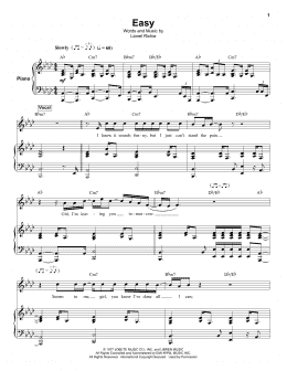 page one of Easy (Keyboard Transcription)
