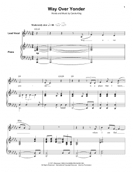 page one of Way Over Yonder (Keyboard Transcription)