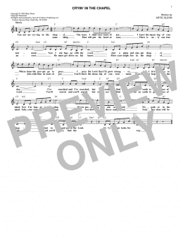 page one of Cryin' In The Chapel (Lead Sheet / Fake Book)