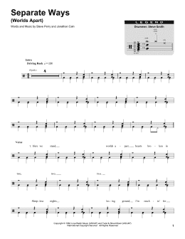 page one of Separate Ways (Worlds Apart) (Drums Transcription)
