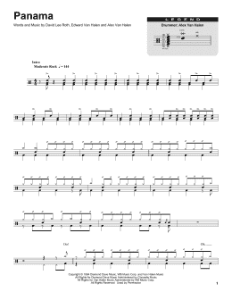 page one of Panama (Drums Transcription)