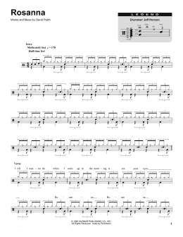 page one of Rosanna (Drums Transcription)