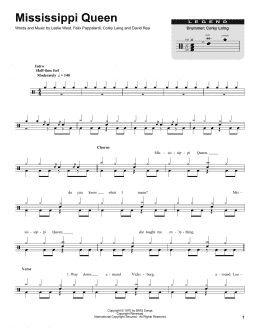 page one of Mississippi Queen (Drums Transcription)