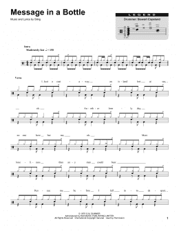 page one of Message In A Bottle (Drums Transcription)