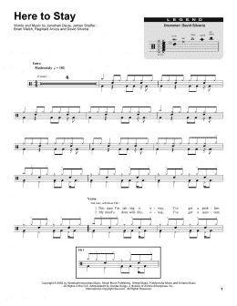 page one of Here To Stay (Drums Transcription)