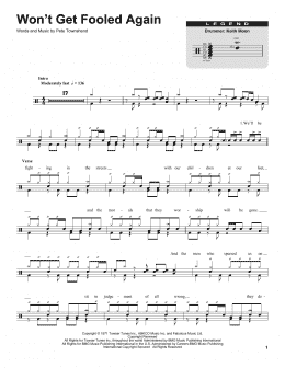 page one of Won't Get Fooled Again (Drums Transcription)