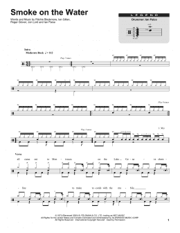 page one of Smoke On The Water (Drums Transcription)