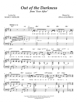 page one of Out Of The Darkness (Piano & Vocal)