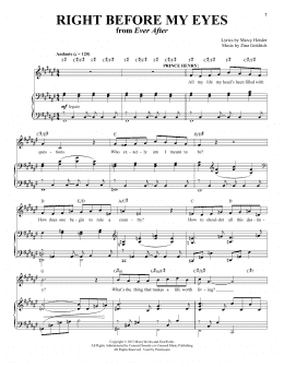 page one of Right Before My Eyes (Piano & Vocal)