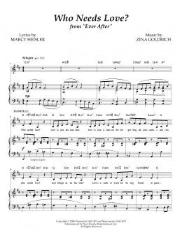 page one of Who Needs Love? (Piano & Vocal)