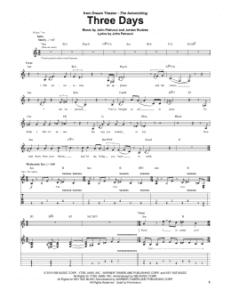 page one of Three Days (Guitar Tab)