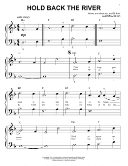 page one of Hold Back The River (Big Note Piano)