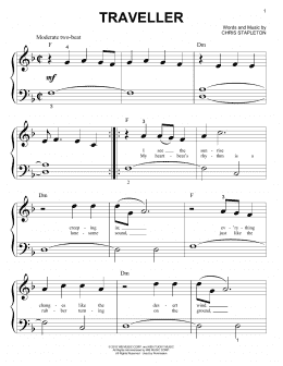 page one of Traveller (Big Note Piano)