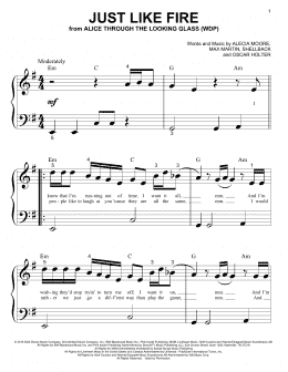 page one of Just Like Fire (Big Note Piano)
