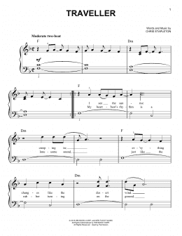 page one of Traveller (Easy Piano)