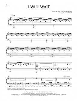 page one of I Will Wait (arr. Jason Lyle Black) (Piano Solo)