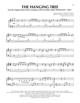 page one of The Hanging Tree (from The Hunger Games: Mockingjay Part 1) (arr. Jason Lyle Black) (Piano Solo)