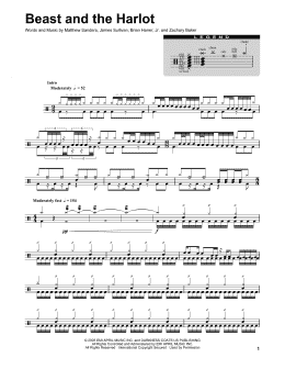 page one of Beast And The Harlot (Drums Transcription)