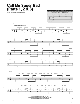 page one of Call Me Super Bad (Parts 1, 2 & 3) (Drums Transcription)