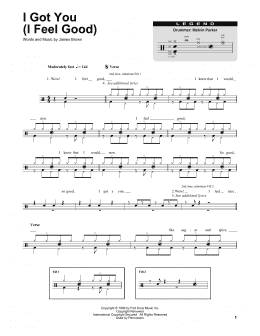 page one of I Got You (I Feel Good) (Drums Transcription)