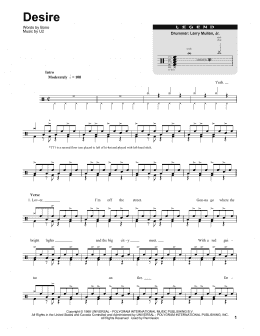 page one of Desire (Drums Transcription)