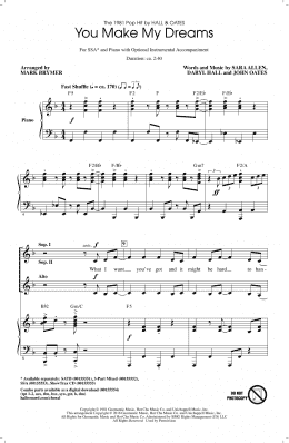 page one of You Make My Dreams (SSA Choir)