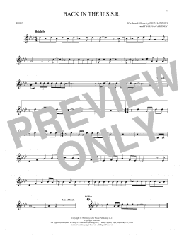 page one of Back In The U.S.S.R. (French Horn Solo)