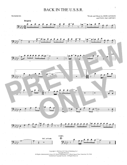 page one of Back In The U.S.S.R. (Trombone Solo)