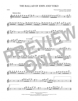 page one of The Ballad Of John And Yoko (Oboe Solo)