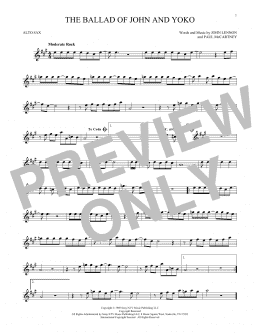 page one of The Ballad Of John And Yoko (Alto Sax Solo)