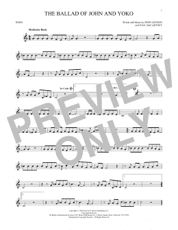 page one of The Ballad Of John And Yoko (French Horn Solo)