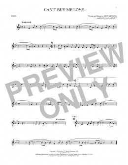 page one of Can't Buy Me Love (French Horn Solo)