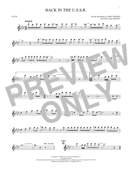 page one of Back In The U.S.S.R. (Flute Solo)