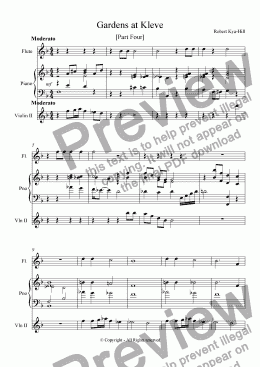 page one of Gardens at Kleve [Part Four - Piano, Flute, and Violin]