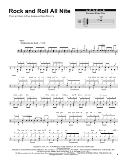 page one of Rock And Roll All Nite (Drums Transcription)