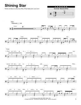 page one of Shining Star (Drums Transcription)