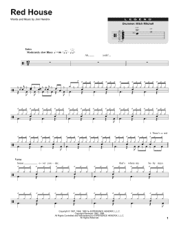 page one of Red House (Drums Transcription)
