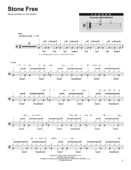 page one of Stone Free (Drums Transcription)