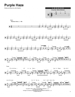 page one of Purple Haze (Drums Transcription)