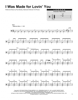 page one of I Was Made For Lovin' You (Drums Transcription)
