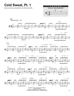 page one of Cold Sweat, Pt. 1 (Drums Transcription)