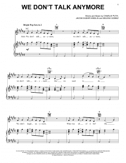 page one of We Don't Talk Anymore (Piano, Vocal & Guitar Chords (Right-Hand Melody))