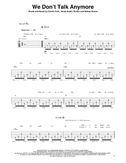page one of We Don't Talk Anymore (Guitar Rhythm Tab)