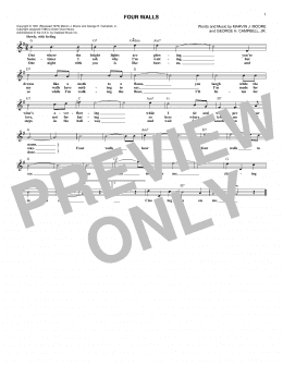 page one of Four Walls (Lead Sheet / Fake Book)
