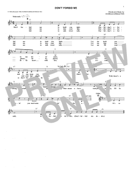 page one of Don't Forbid Me (Lead Sheet / Fake Book)
