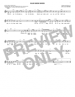 page one of Blue Suede Shoes (Lead Sheet / Fake Book)